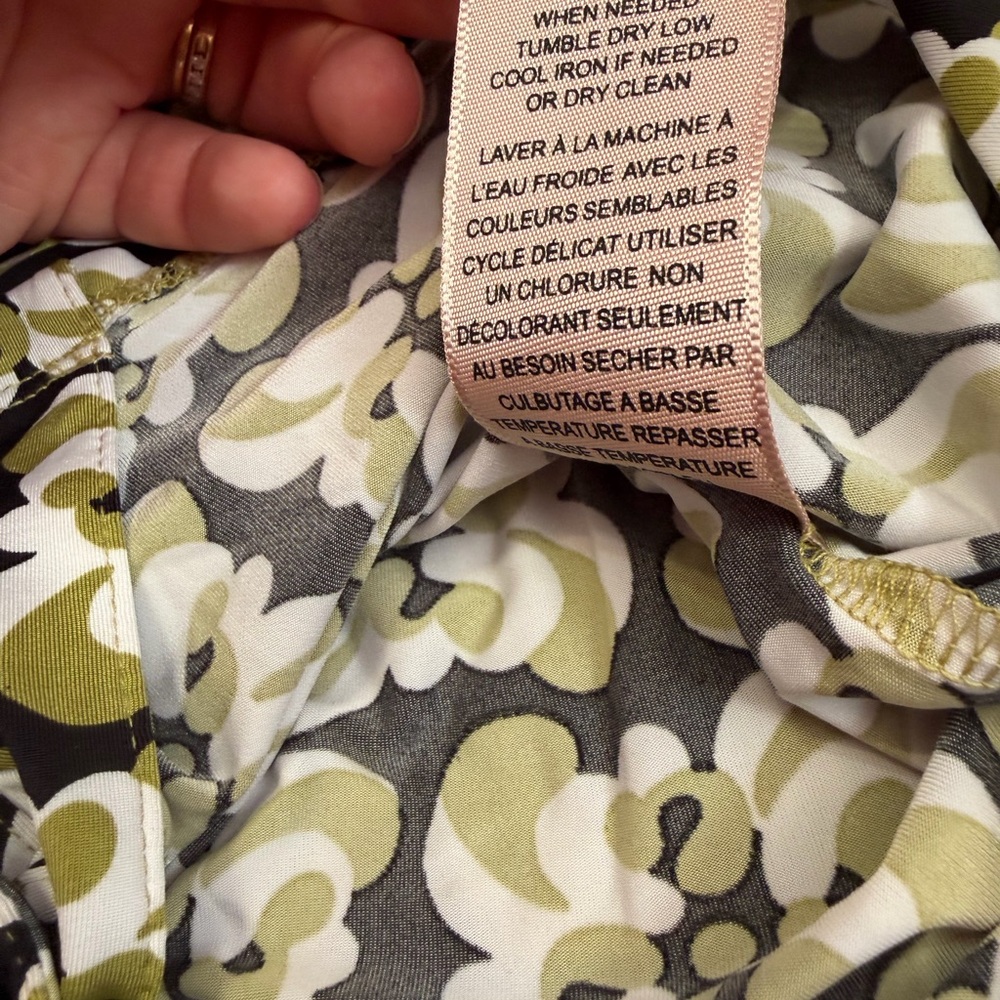 Philosophy Black And Olive Patterned Button-Down … - image 3